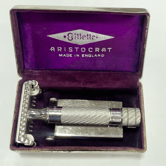 Barbeador Manual Gillette Aristocrat dos Anos 60 com Estojo Original