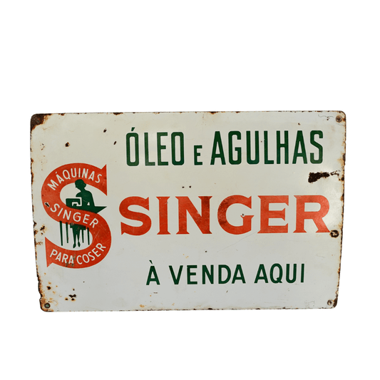 Placa Decorativa Antiga Singer