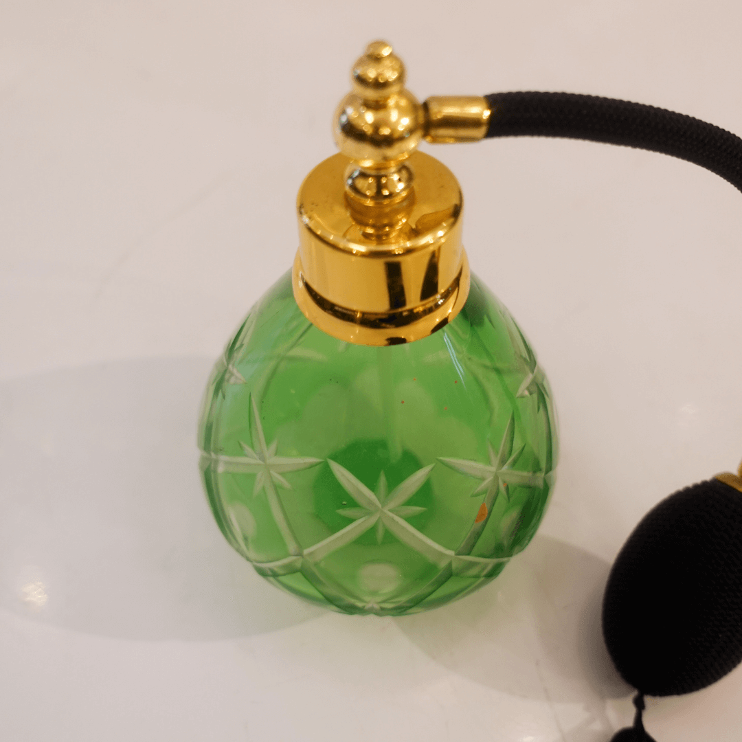 Perfumeira em Cristal Verde com Borrifador