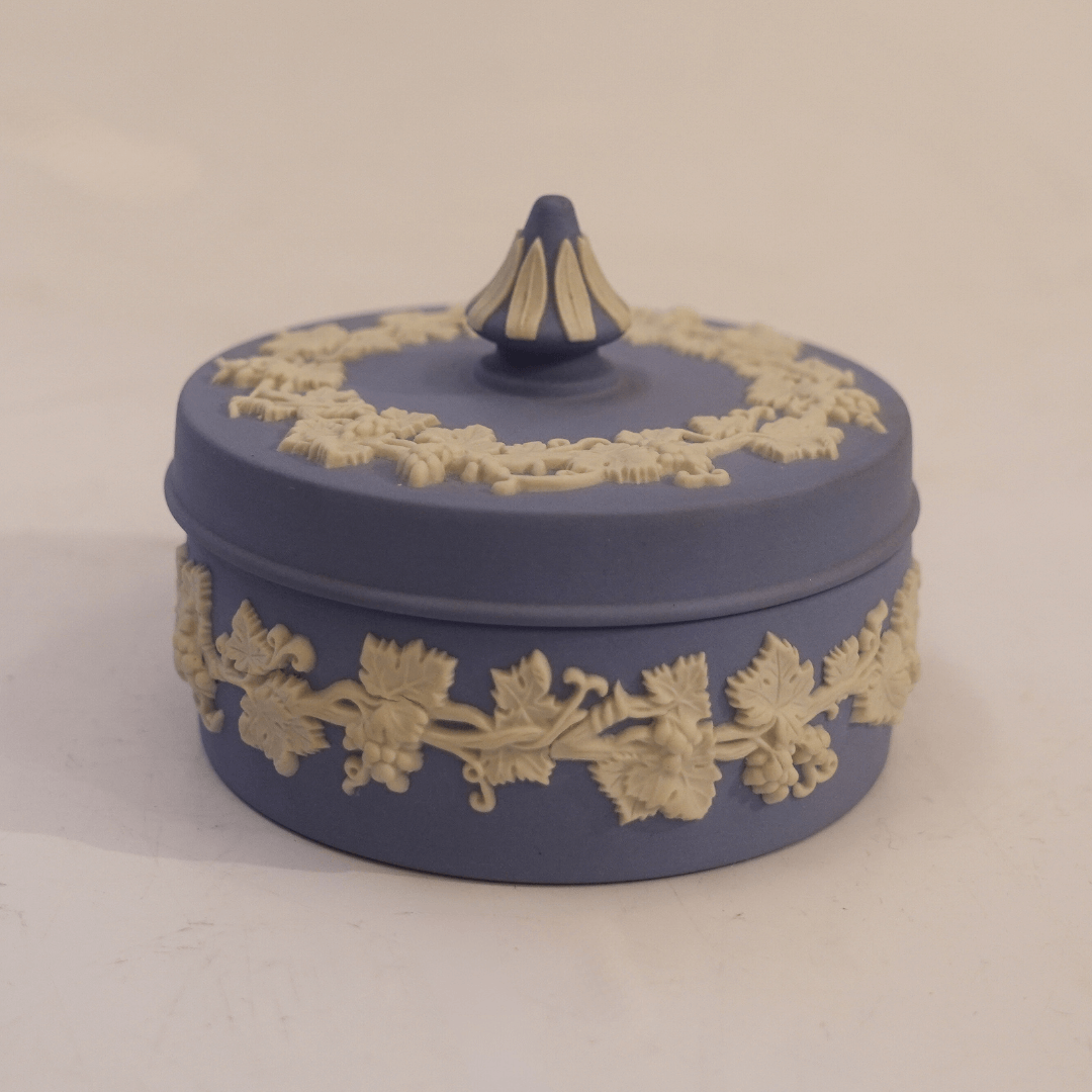 Pote Redondo Wedgwood em Jasperware Azul