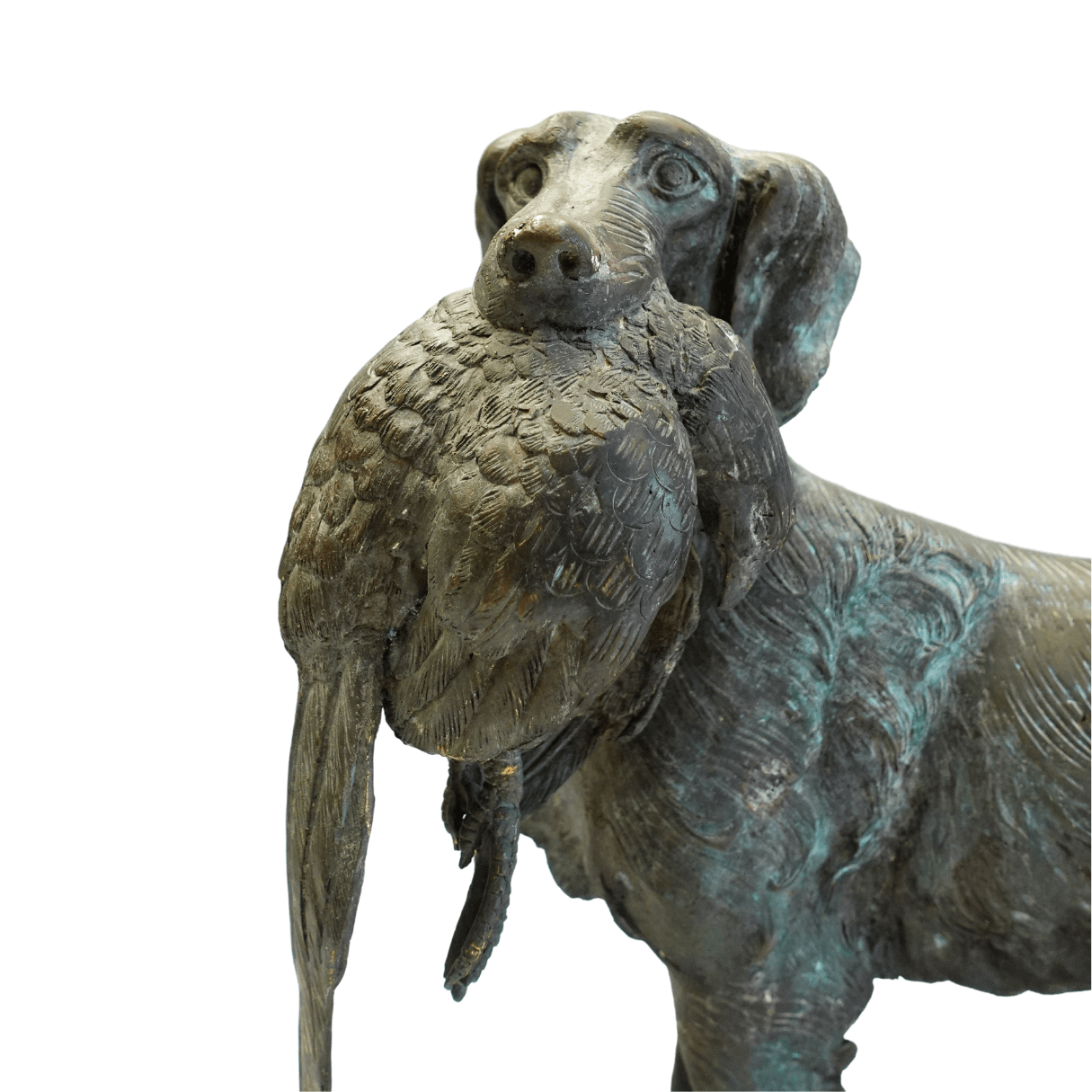 Escultura Art Nouveau - Cachorro de Caça e sua Perdiz anos 1920