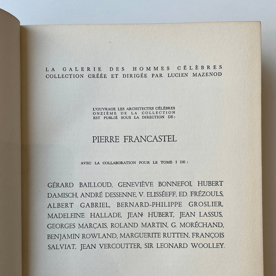 Livro 'Les Architectes Célèbres' de 1958 - em Francês