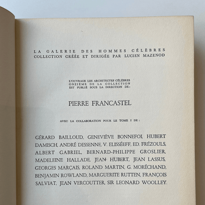 Livro 'Les Architectes Célèbres' de 1958 - em Francês