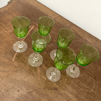 Conjunto de Licor Verde com Jarro e 6 cálices