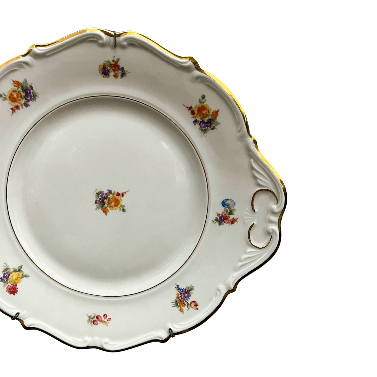 Prato Decorativo em Porcelana com Detalhe Floral