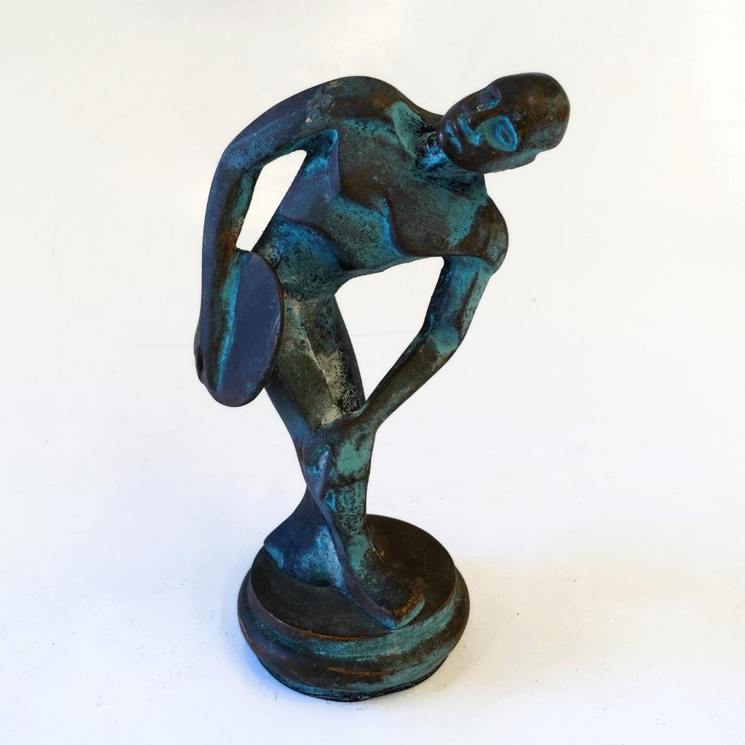 Escultura Vintage 'Discobolus' em Bronze Maciço