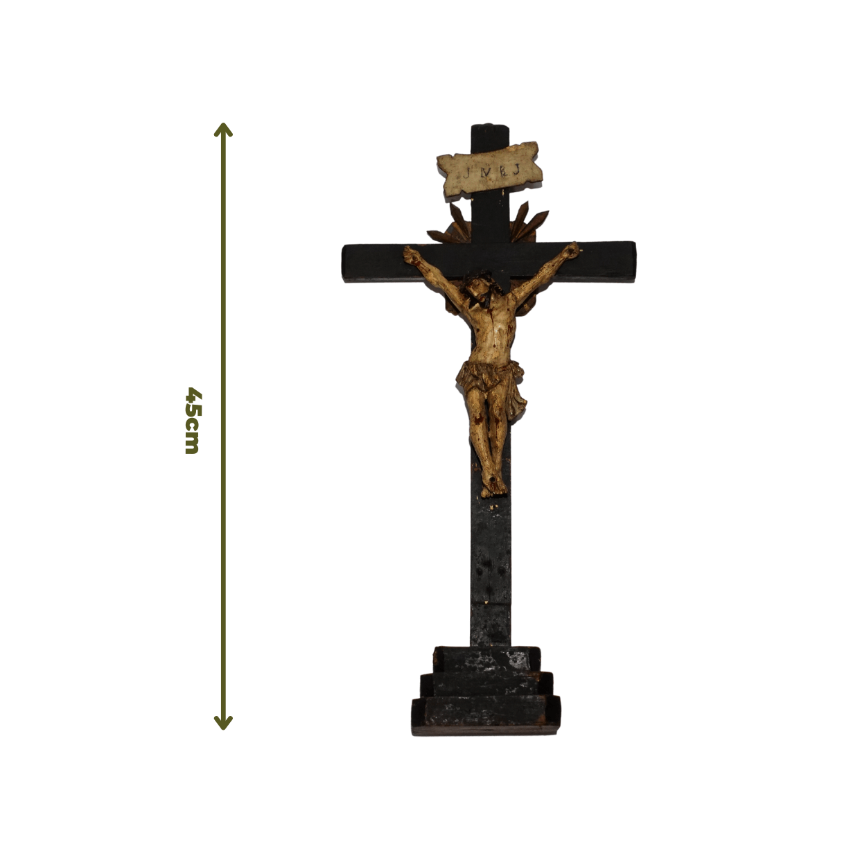 Antigo Crucifixo do século XVIII medidas