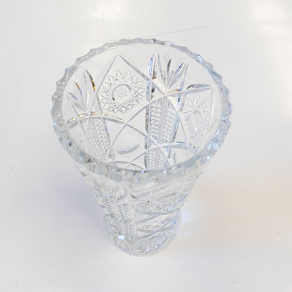 Vaso Antigo Lapidado à Mão - Cristal da Checoslováquia