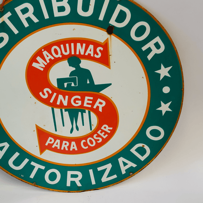 Placa Antiga Decorativa Singer anos 1940