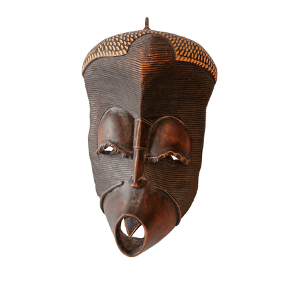 Escultura de Máscara Africana Vintage da Angola