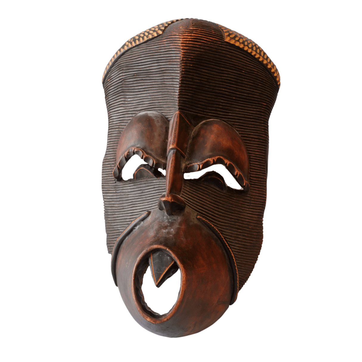 Escultura de Máscara Africana Vintage da Angola