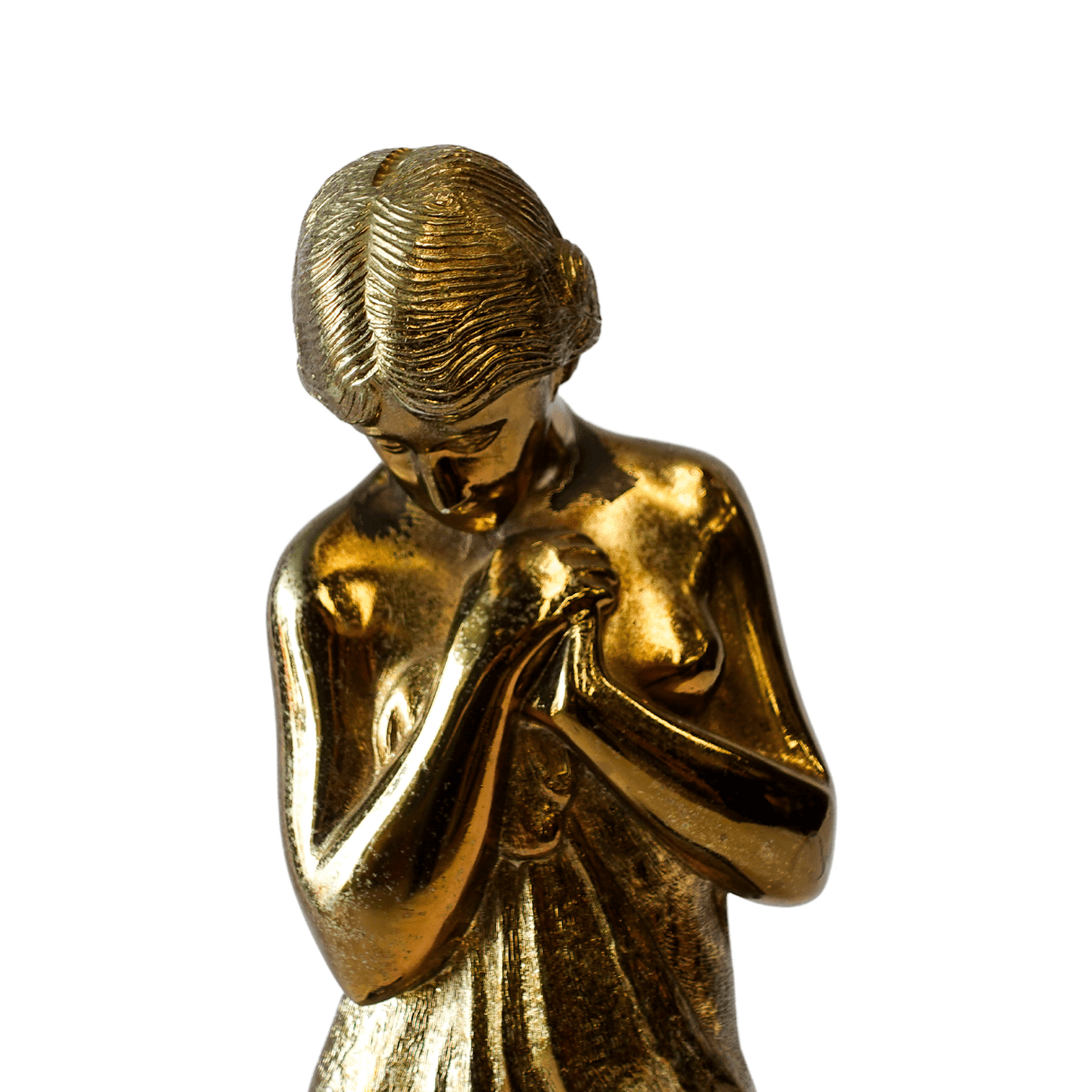 Escultura Antiga estilo Art nouveau Golden Woman