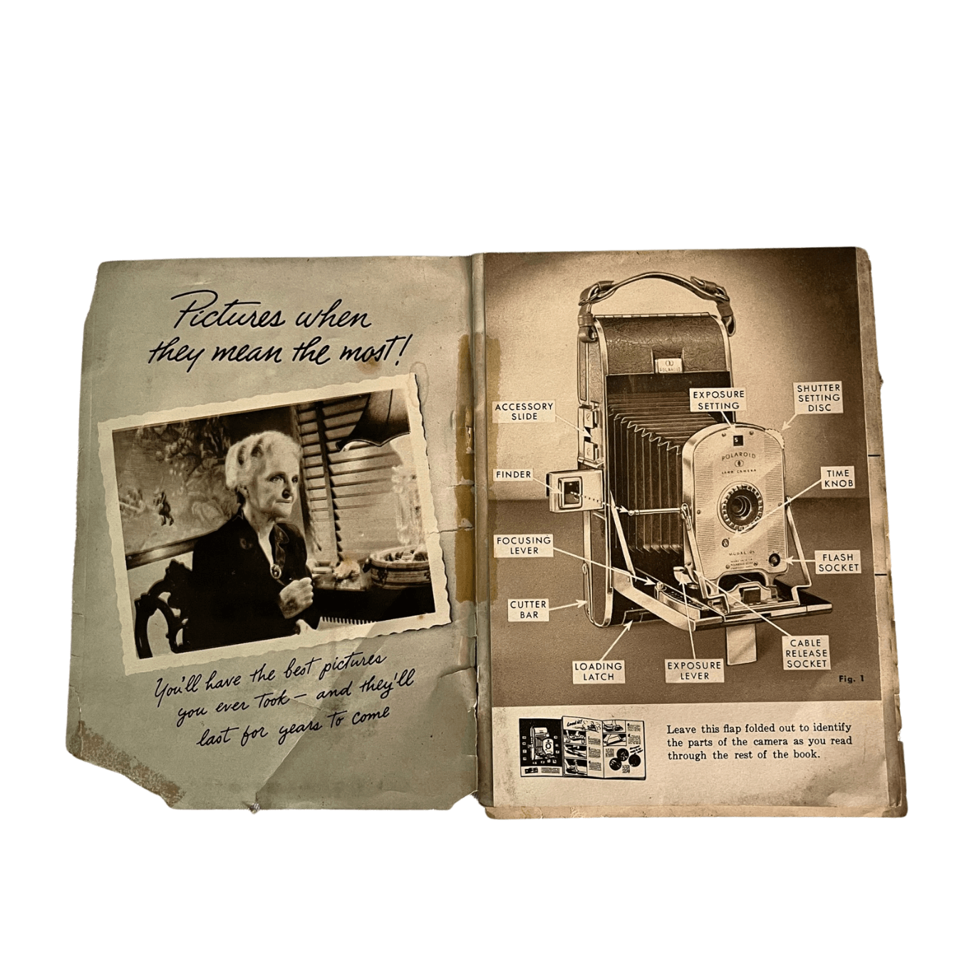 Câmera Polaroid Vintage Modelo 95 dos anos 1950