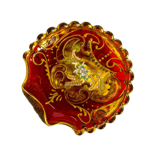 Saboneteira Concha de Cristal Veneziano e Detalhes em Ouro