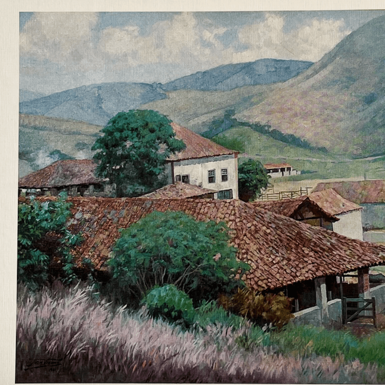 Reprodução "Fazenda S. Francisco - São José do Barreiro SP" de Armando Vianna de 1981