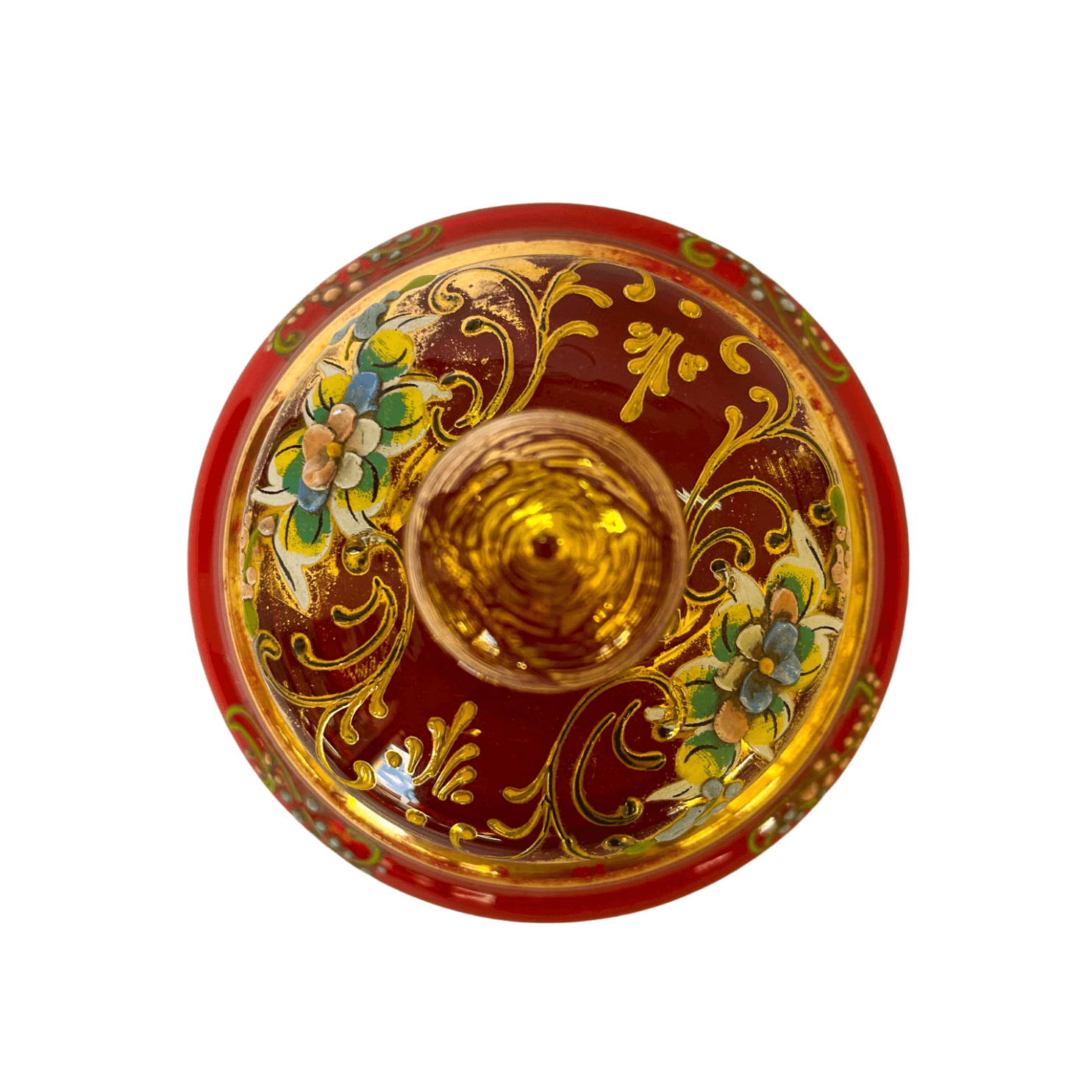 Pote de Cristal Veneziano e Detalhes em Ouro