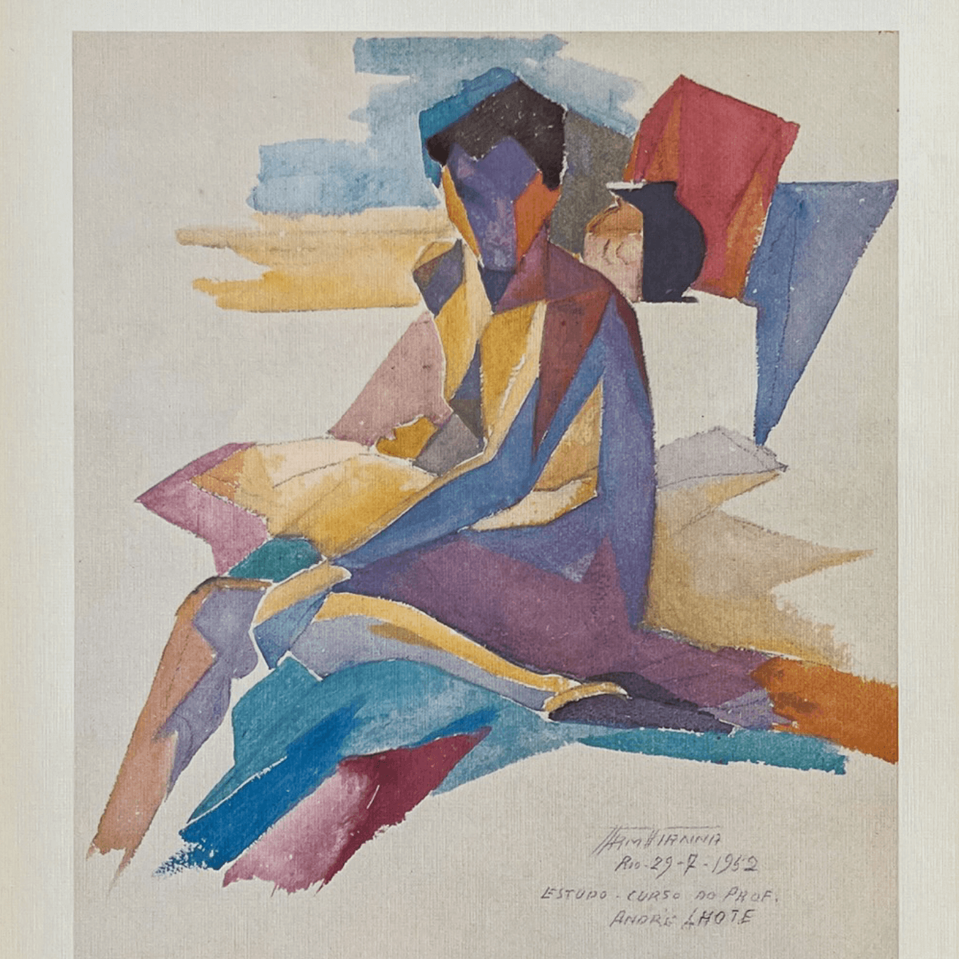 Reprodução "Moça Sentada" de Armando Vianna de 1952