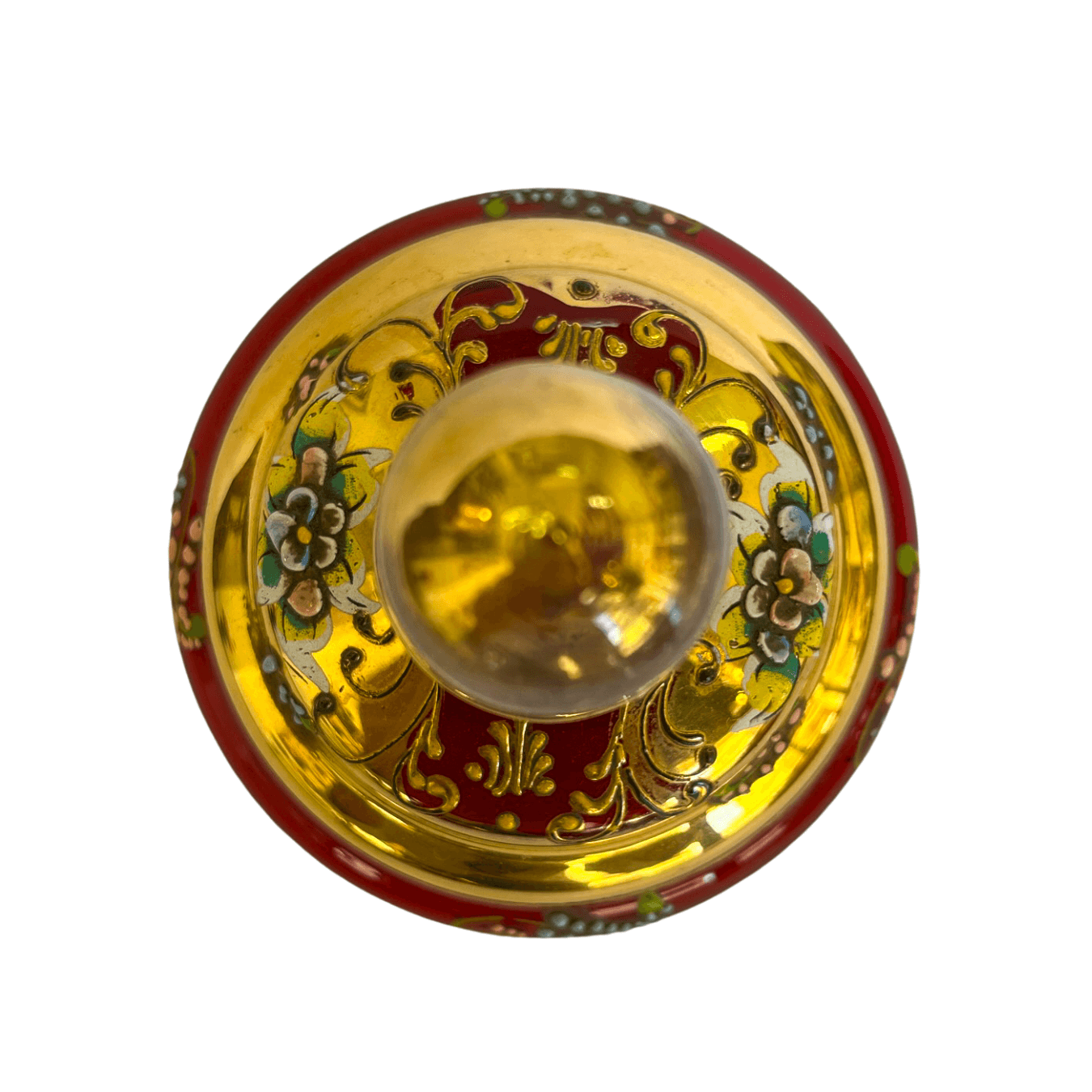 Recipiente de cristal veneziano e detalhes em ouro