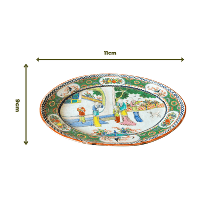 Rara travessa oval em porcelana Companhia das Índias de 1890 tamanho