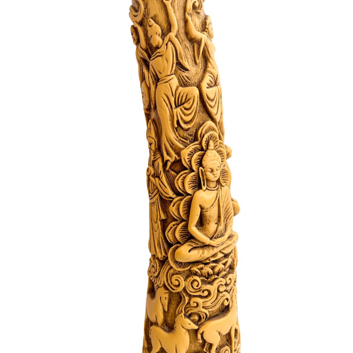 Escultura Vintage Chifre com Pó de Marfim
