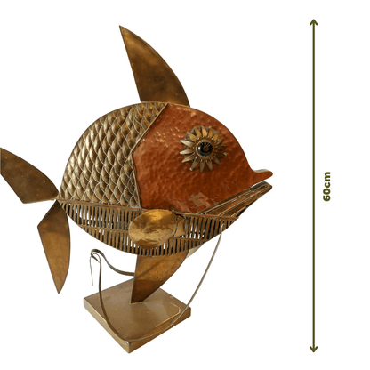 Escultura Antiga "Peixe" de Addis Sheiles tamanho
