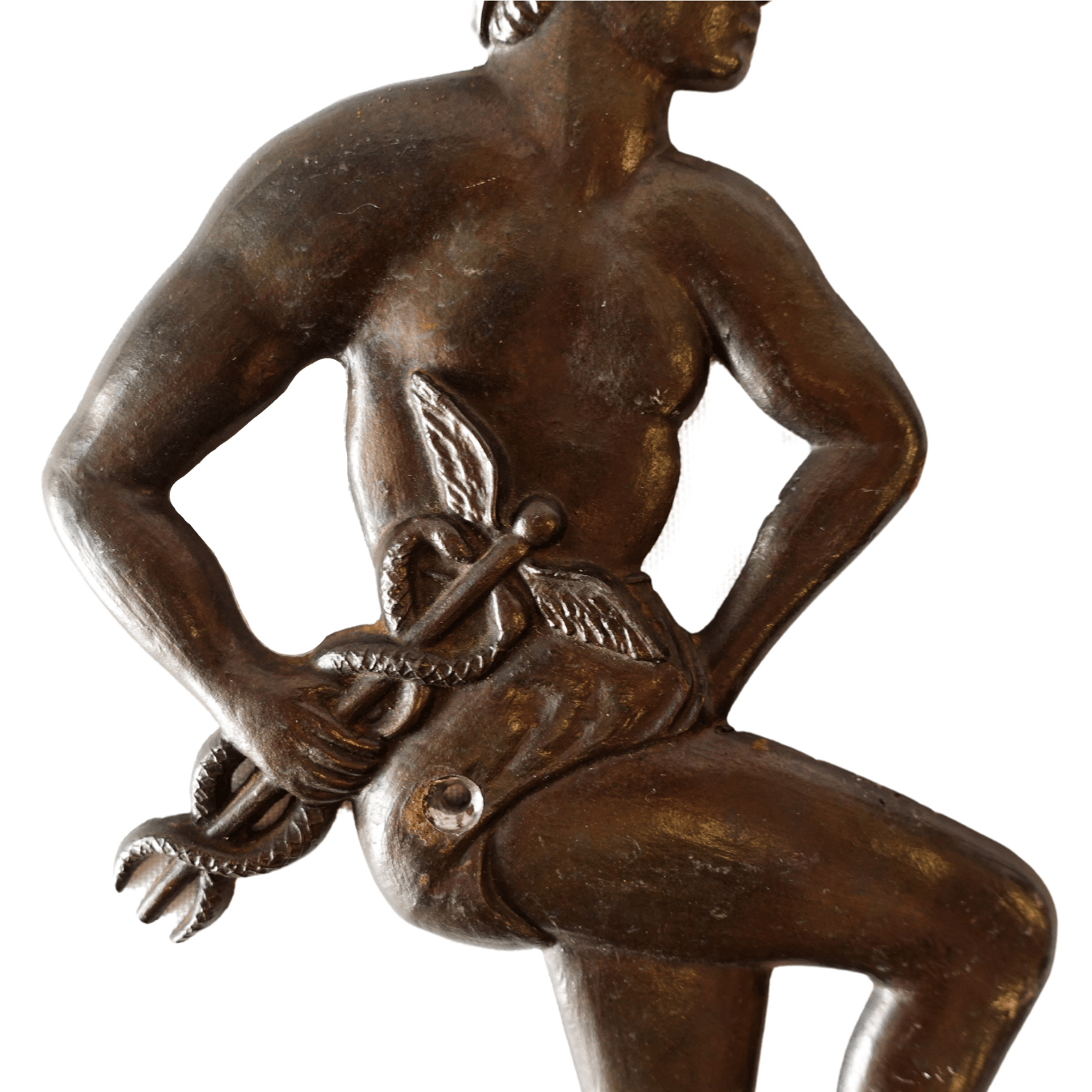 Escultura Deus Grego Mercúrio Vintage em Petit Bronze de 1980