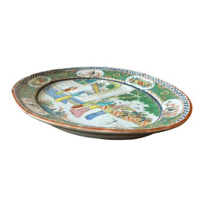 Rara travessa oval em porcelana Companhia das Índias de 1890