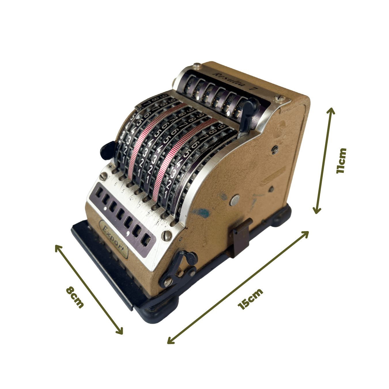 Máquina de Cálculo Vintage Alemã de 1960 tamanho