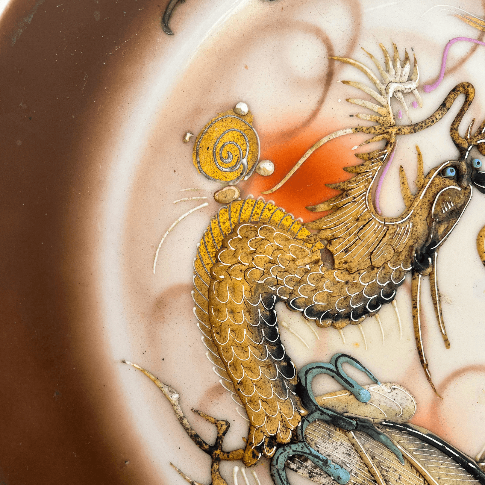 Jogo de chá em porcelana japonesa, decoração dragão, co