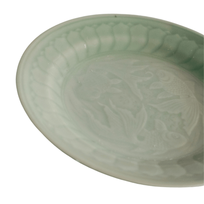 Prato Decorativo em Porcelana Chinesa Verde
