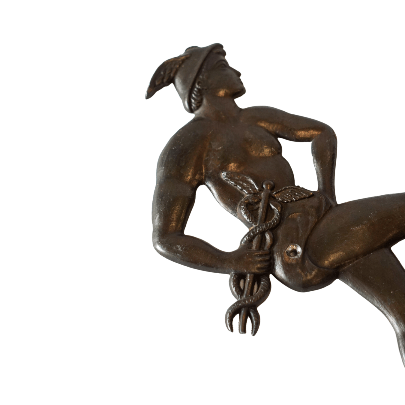 Escultura Deus Grego Mercúrio Vintage em Petit Bronze de 1980