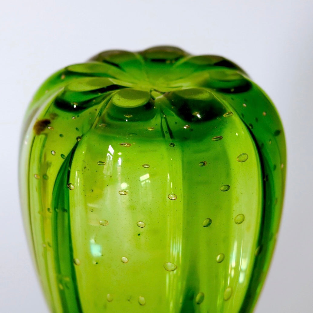 Vaso Verde em Murano com Bolhas de 1960